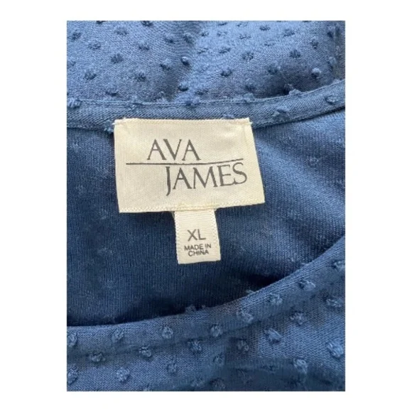 EUC Ava James blue textured long sleeve tie-back, tie-front/top – XL - Picture 10 of 11